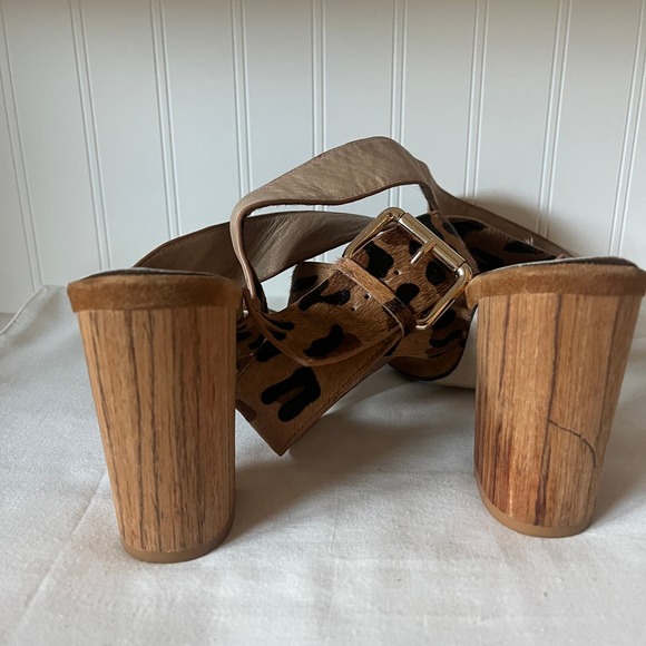 Raye Lexie cheetah print ankle strap stacked heels - Picture 7 of 9